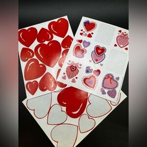 Vintage Red Valentine’s Day Heart Stickers 1998 Eureka